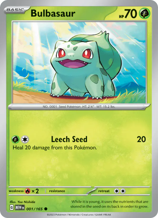 Carta Bulbasaur 001/165 de 151