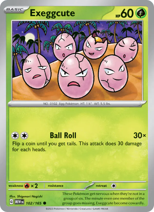 Carta Exeggcute 102/165 de 151