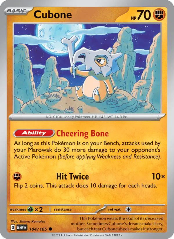 Carta Cubone 104/165 de 151