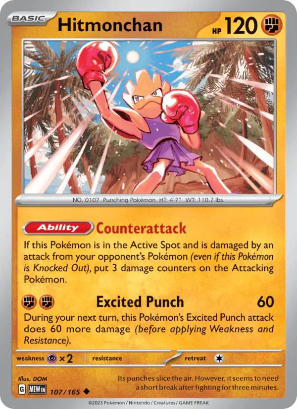 Carta Hitmonchan 107/165 de 151