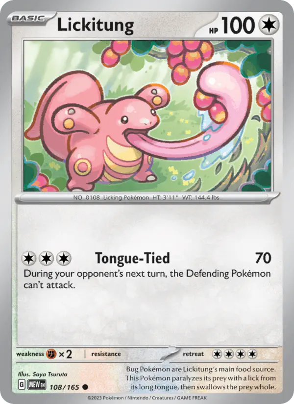 Carta Lickitung 108/165 de 151