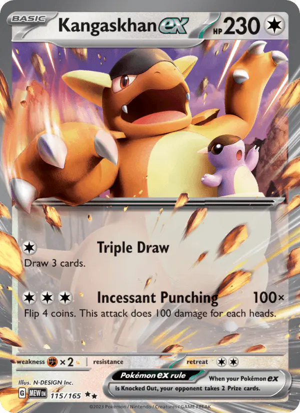 Carta Kangaskhan ex 115/165 de 151