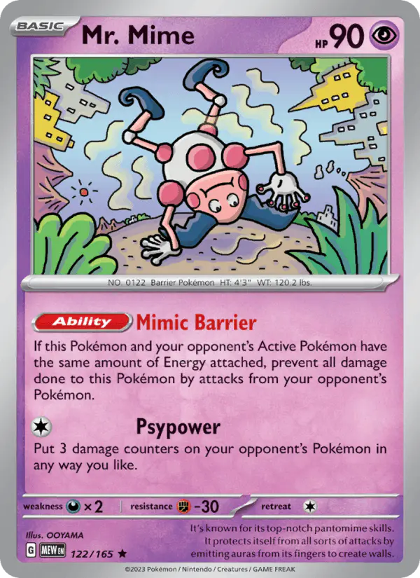 Carta Mr. Mime 122/165 de 151