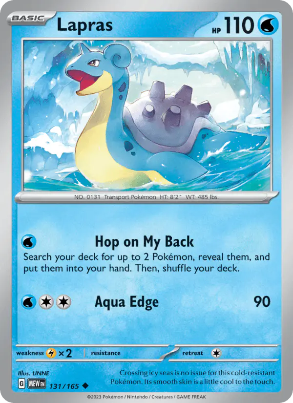 Carta Lapras 131/165 de 151