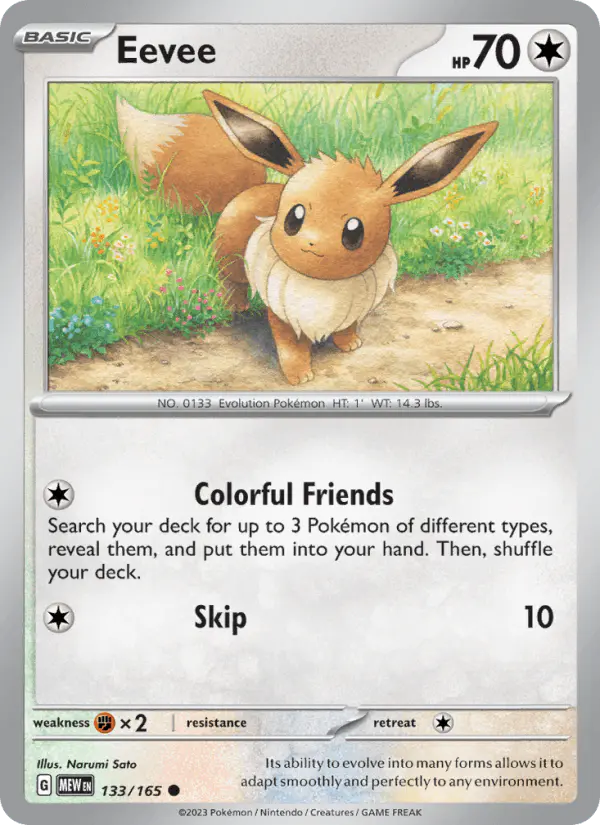 Carta Eevee 133/165 de 151