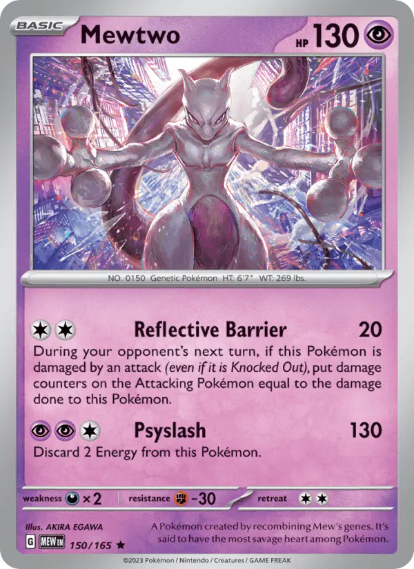 Carta Mewtwo 150/165 de 151