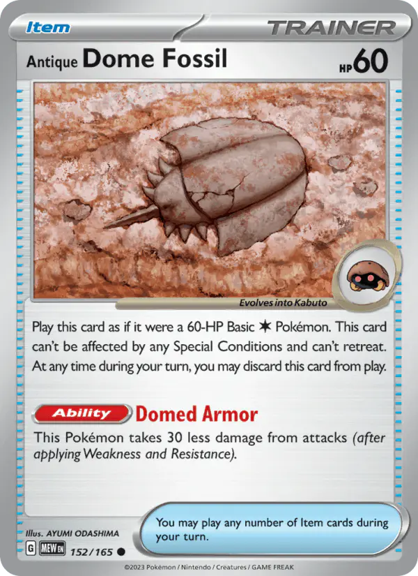 Carta Antique Dome Fossil 152/165 de 151
