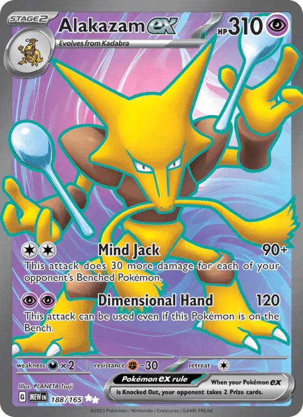 Carta Alakazam ex 188/165 de 151