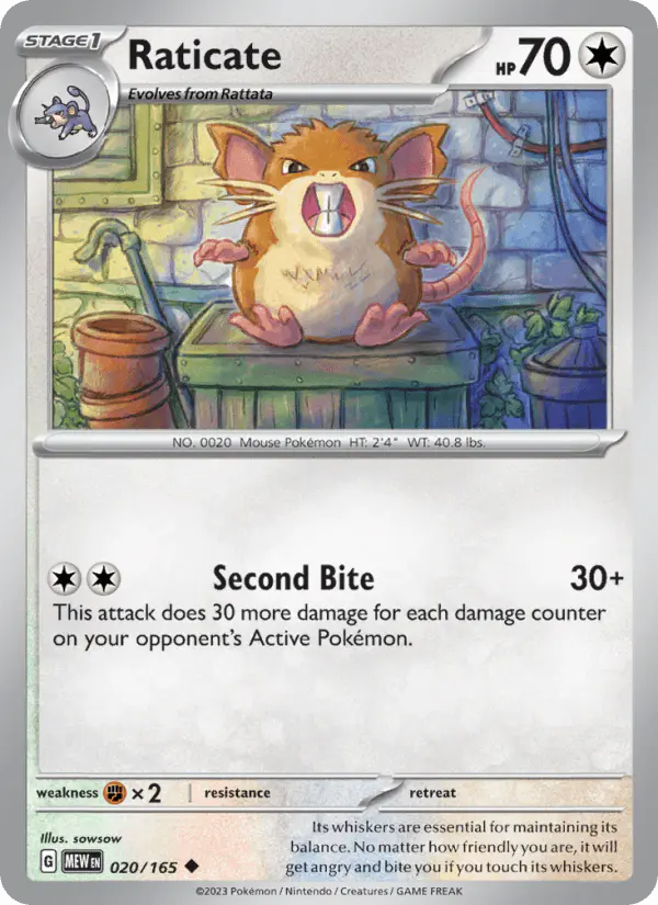Carta Raticate 020/165 de 151