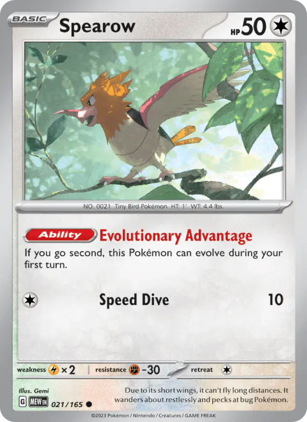 Carta Spearow 021/165 de 151