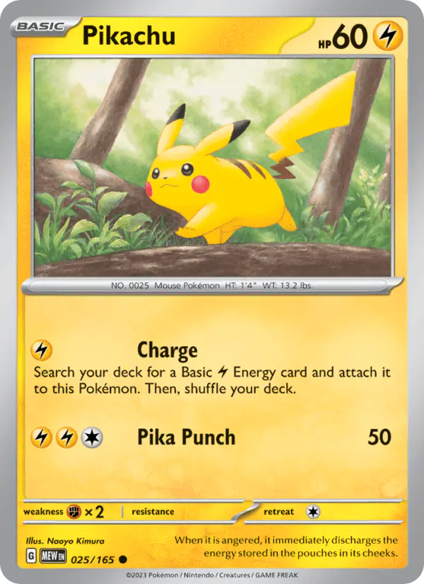 Carta Pikachu 025/165 de 151
