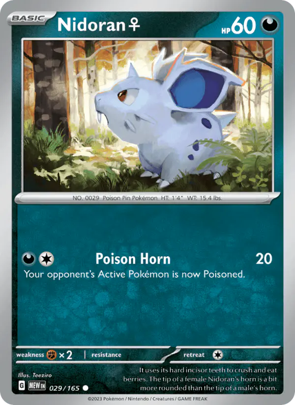 Carta Nidoran♀ 029/165 de 151