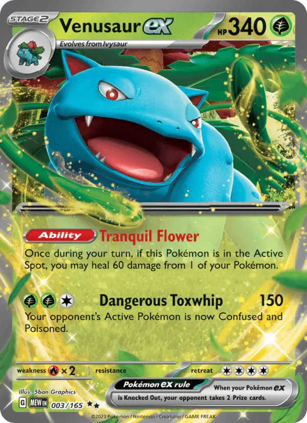Carta Venusaur ex 003/165 de 151