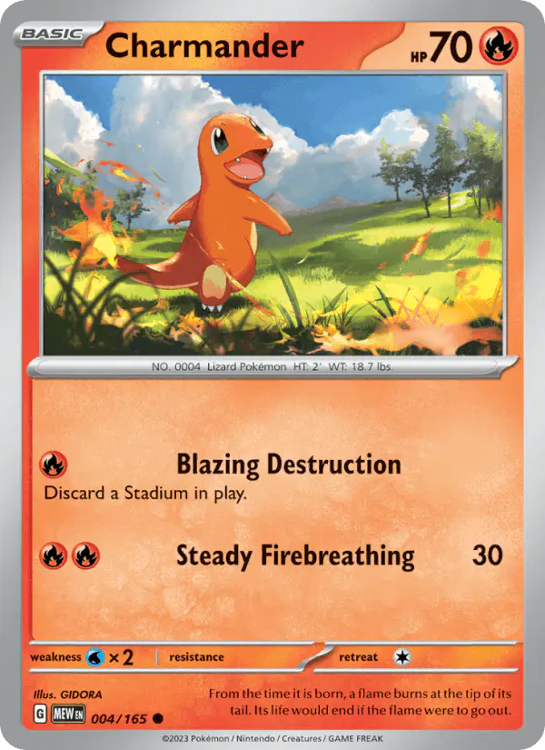 Carta Charmander 004/165 de 151