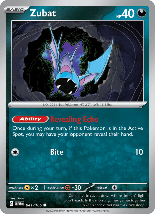 Carta Zubat 041/165 de 151