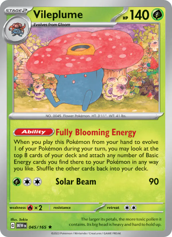 Carta Vileplume 045/165 de 151