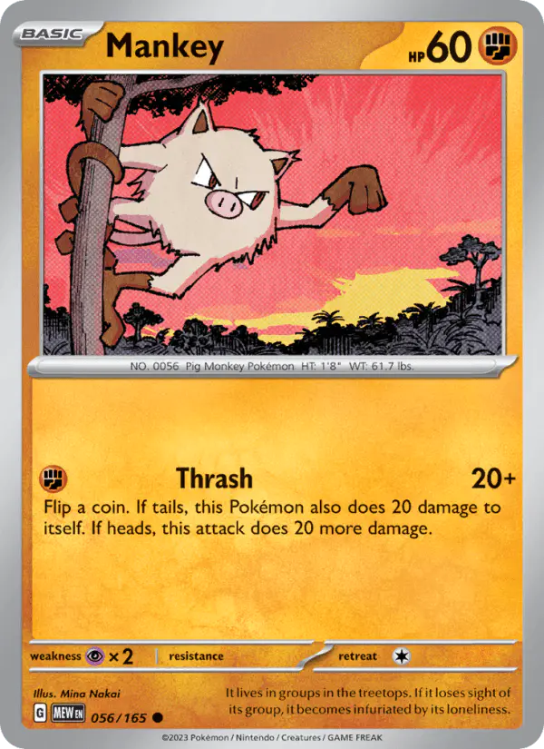 Carta Mankey 056/165 de 151