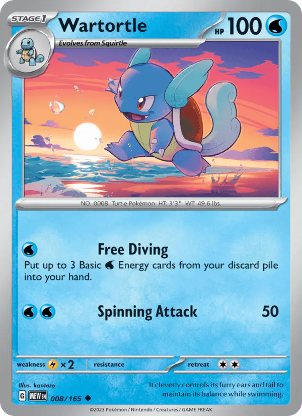 Carta Wartortle 008/165 de 151