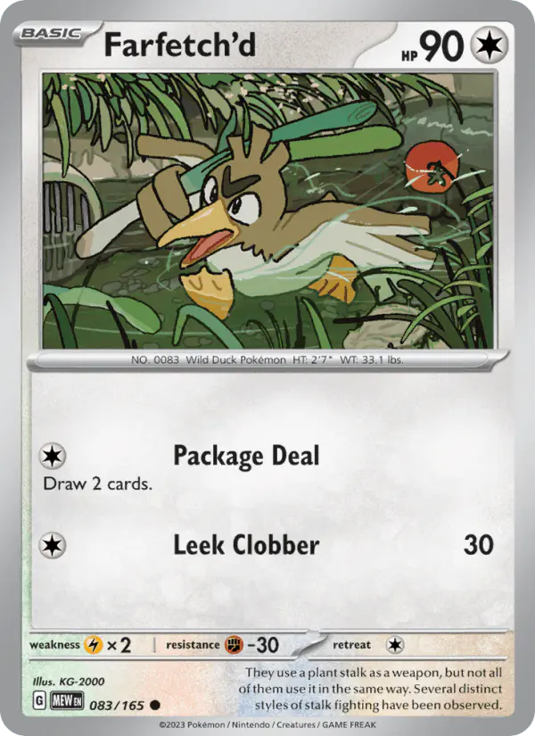 Carta Farfetch'd 083/165 de 151