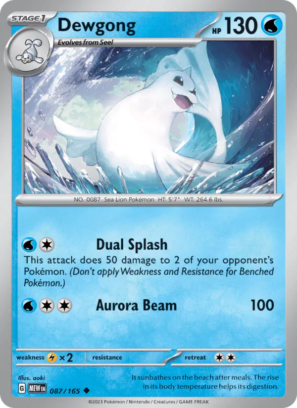 Carta Dewgong 087/165 de 151