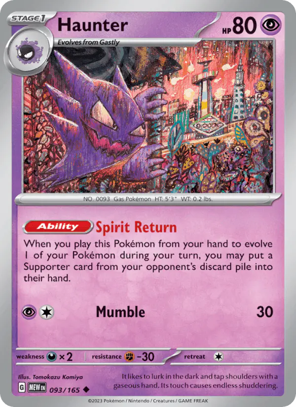 Carta Haunter 093/165 de 151