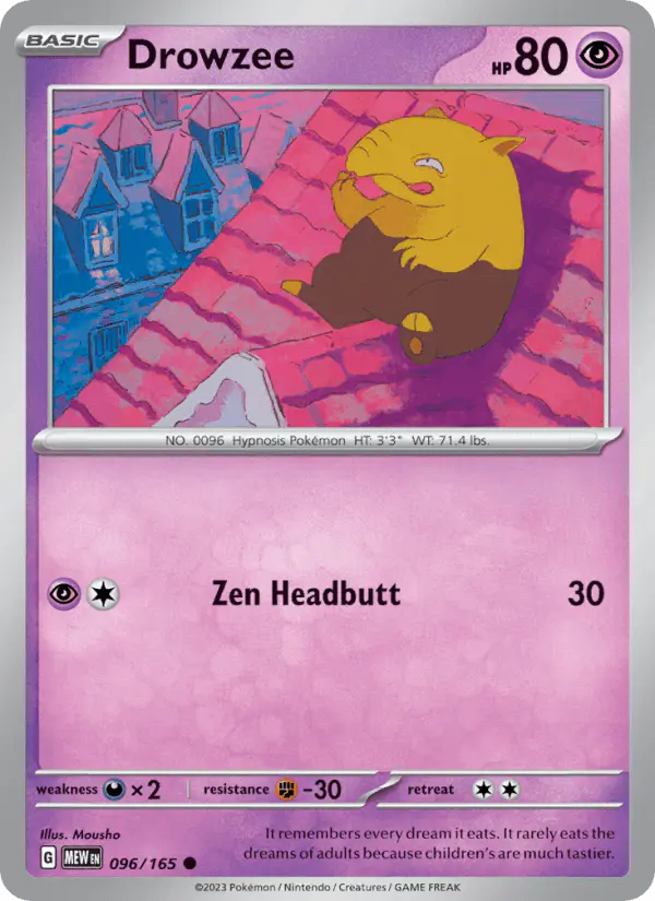 Carta Drowzee 096/165 de 151