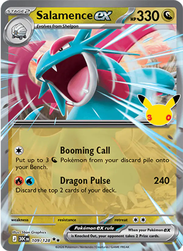 Carta Salamence ex 109/128 de 30th Celebration