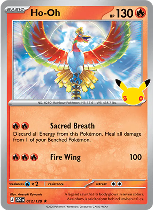 Carta Ho-Oh 012/128 de 30th Celebration