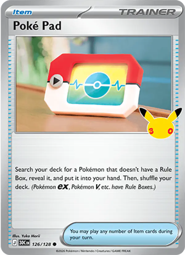 Carta Poké Pad 126/128 de 30th Celebration