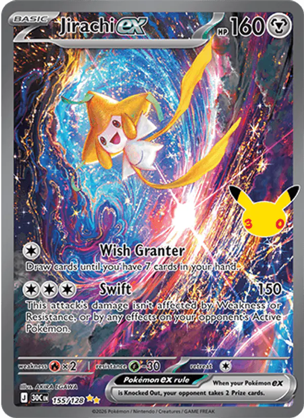 Carta Jirachi ex 155/128 de 30th Celebration