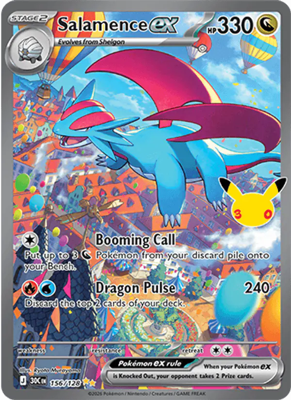 Carta Salamence ex 156/128 de 30th Celebration