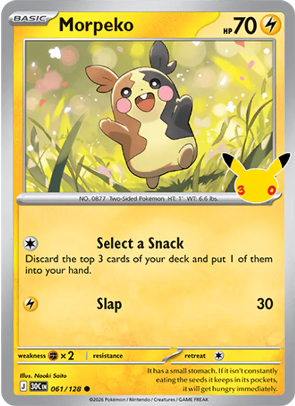 Carta Morpeko 061/128 de 30th Celebration