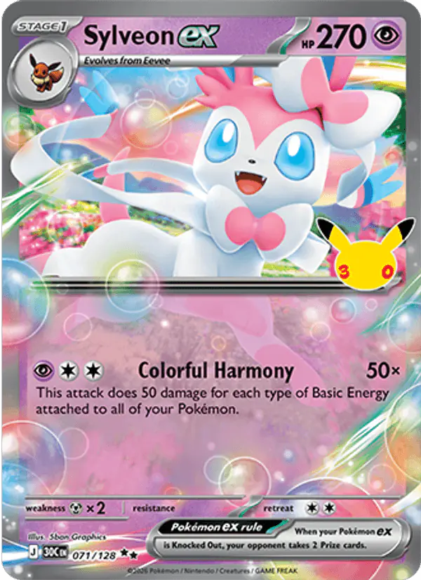 Carta Sylveon ex 071/128 de 30th Celebration