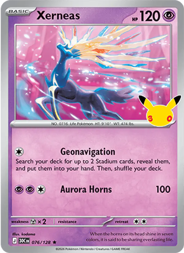 Carta Xerneas 076/128 de 30th Celebration