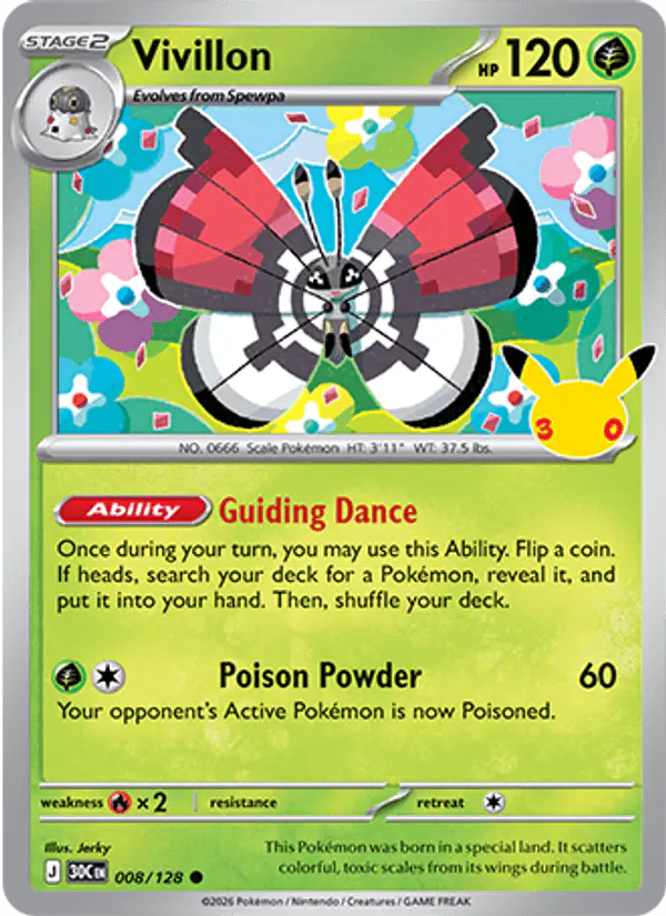 Carta Vivillon 008/128 de 30th Celebration