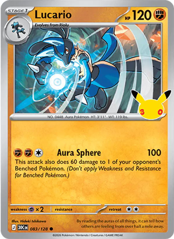 Carta Lucario 083/128 de 30th Celebration