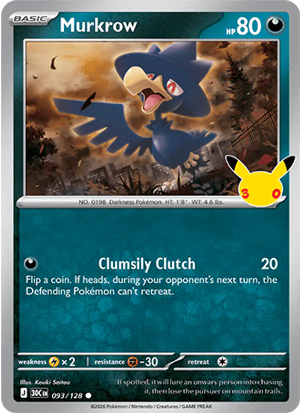 Carta Murkrow 093/128 de 30th Celebration