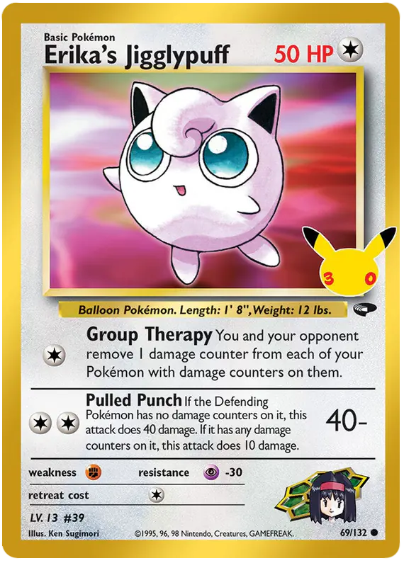 Carta Erika's Jigglypuff 015/030 de 30th Classic Collection