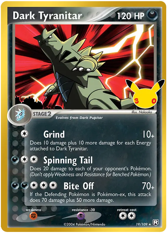 Carta Dark Tyranitar 006/030 de 30th Classic Collection