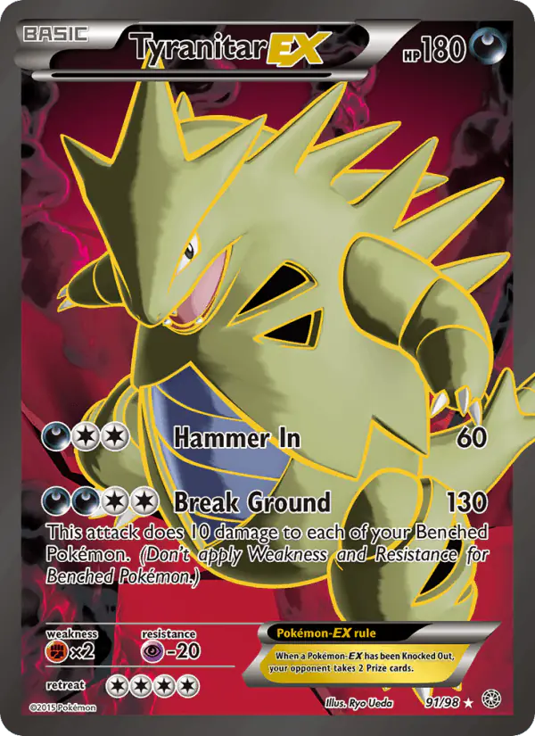 Carta Tyranitar EX 91/98 de Ancient Origins