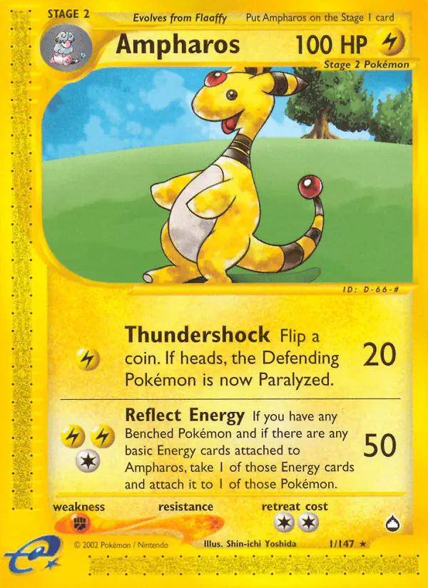 Carta Ampharos 1/147 de Aquapolis