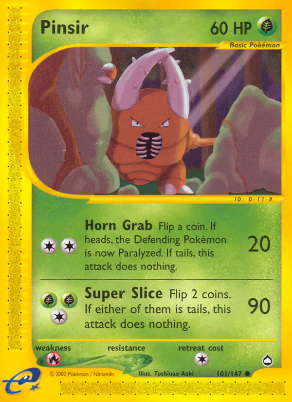 Carta Pinsir 101/147 de Aquapolis