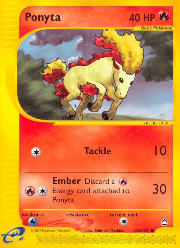 Carta Ponyta 102/147 de Aquapolis
