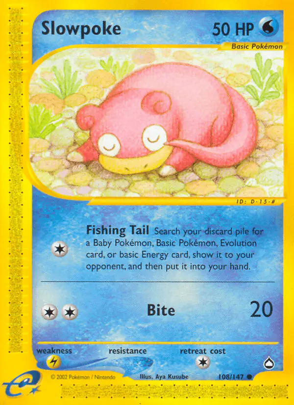 Carta Slowpoke 108/147 de Aquapolis