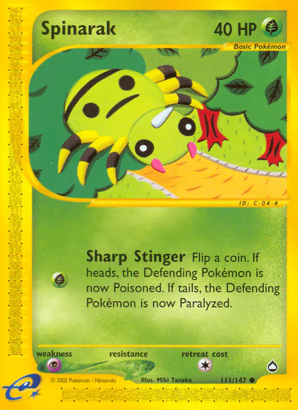 Carta Spinarak 111/147 de Aquapolis