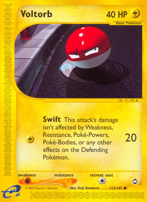 Carta Voltorb 115/147 de Aquapolis