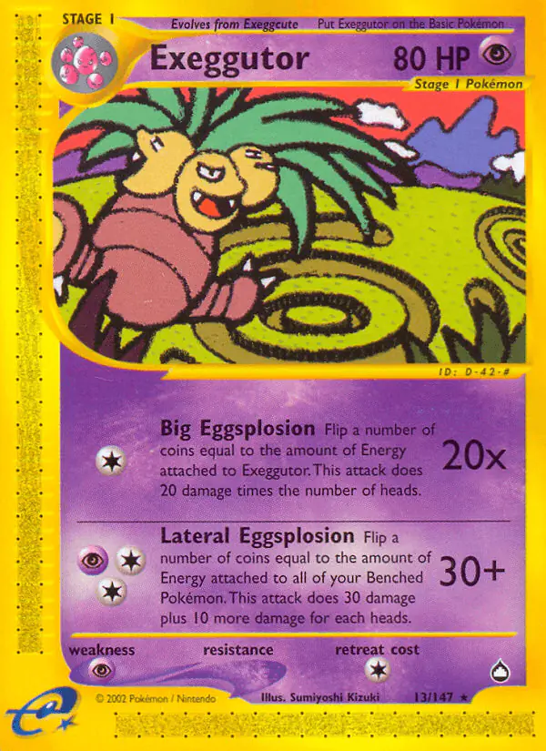 Carta Exeggutor 13/147 de Aquapolis