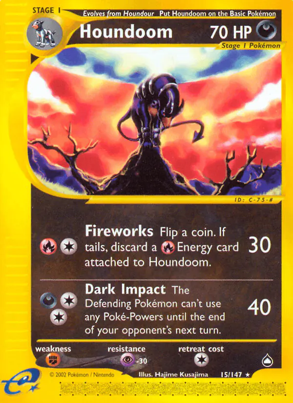 Carta Houndoom 15/147 de Aquapolis