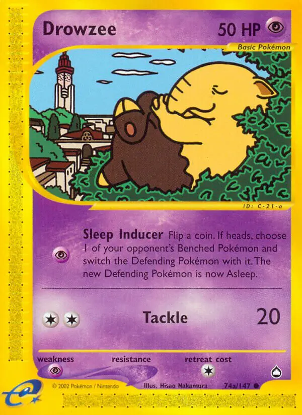 Carta Drowzee 74a de Aquapolis