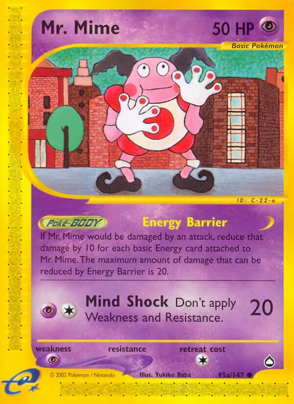 Carta Mr. Mime 95b de Aquapolis